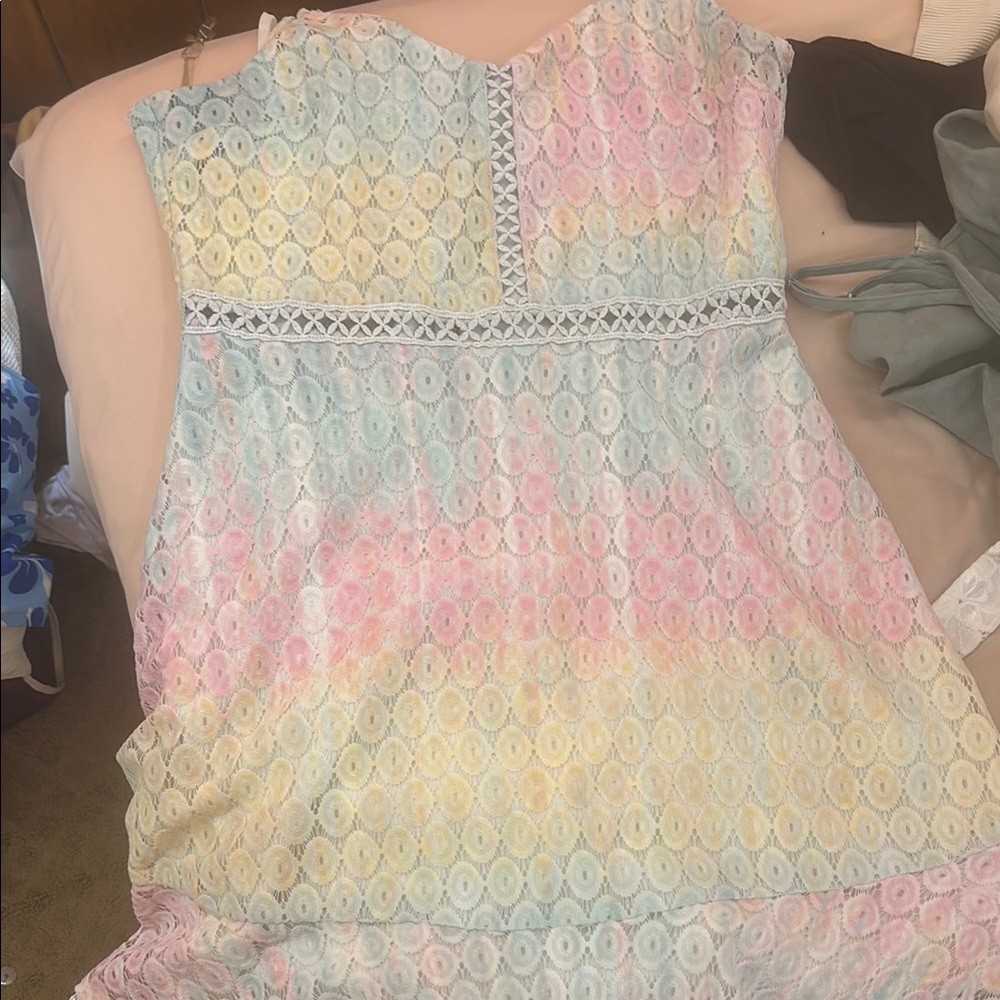 Pastel Lace Sleeveless Dress